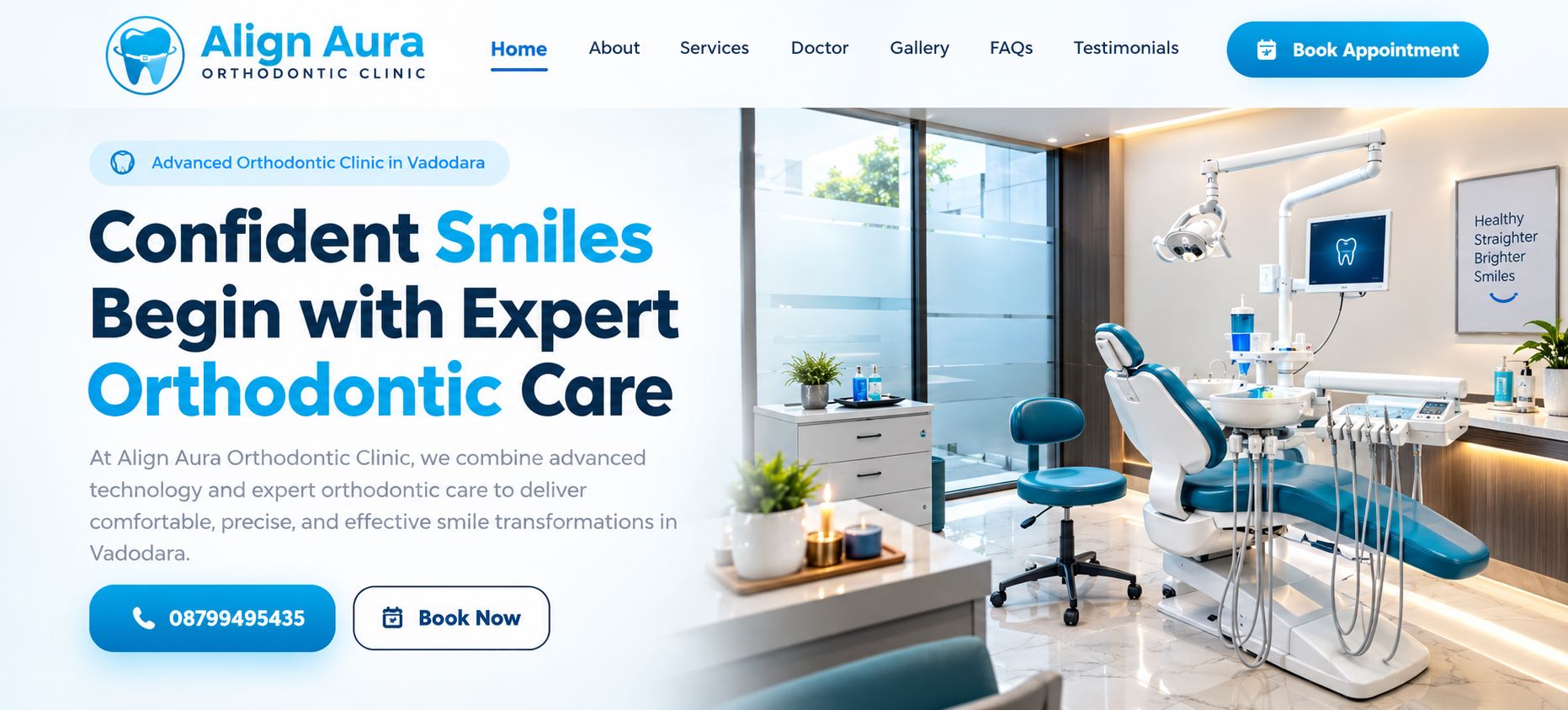 Align Aura Orthodontic Clinic website in Vadodara - orthodontic and dental care