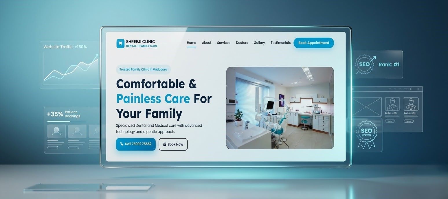Shreeji Clinic dental and family care website - book appointments and services