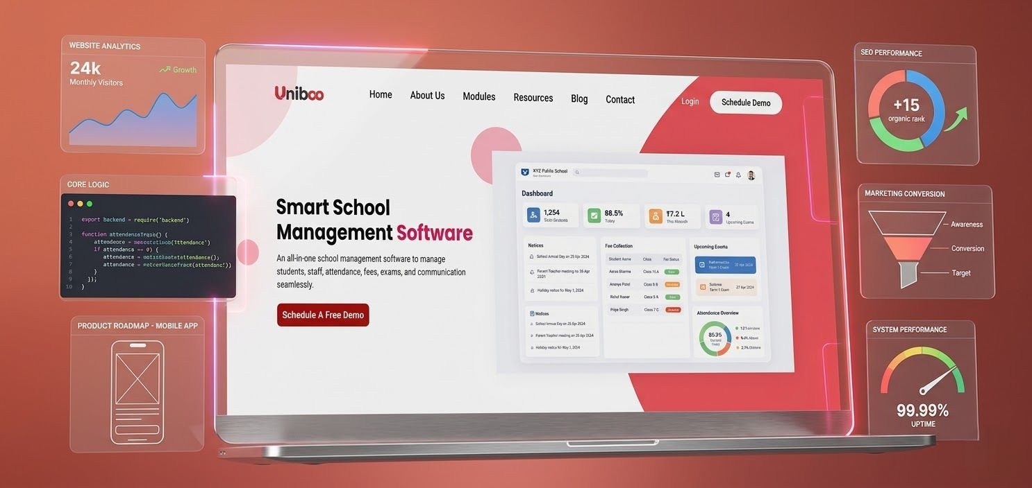 Uniboo School Management Software Website